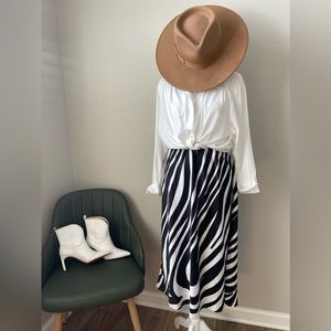 Alfani Classic Zebra Print Satin Skirt